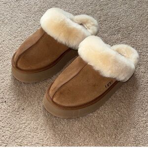 UGG Brown Slippers with Cream Fur